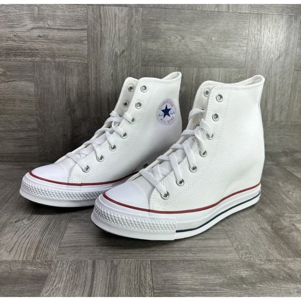 Converse Chuck Taylor All Star Lux Women 10 White New Wedge High Top A11908C - Picture 3 of 8